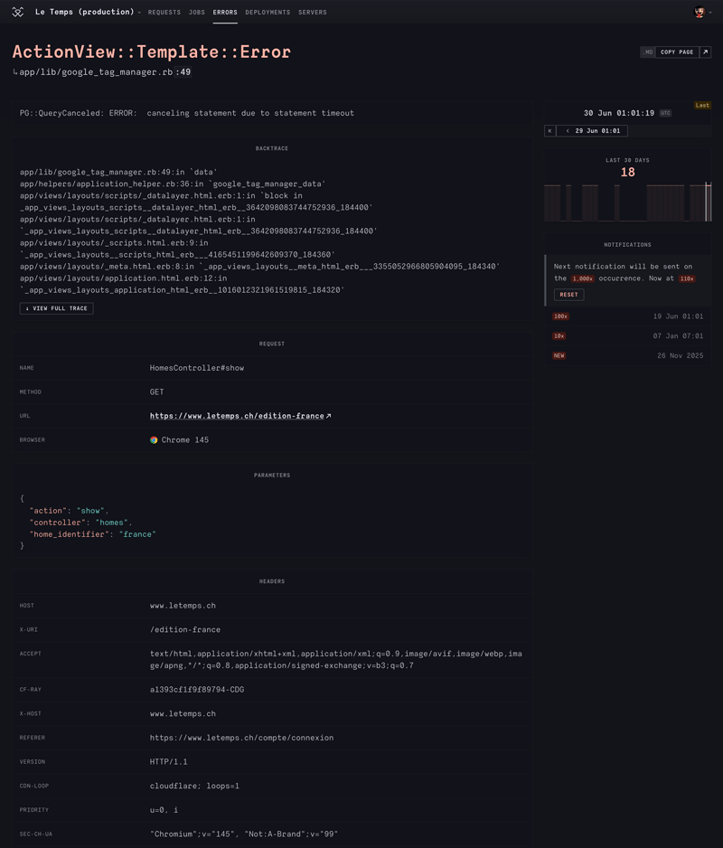 RoRvsWild Ruby error details